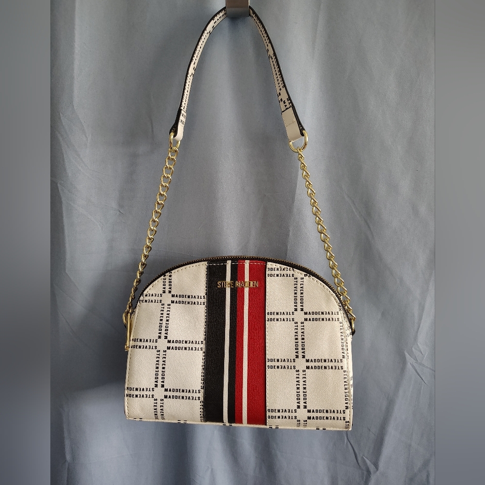 Steve Madden White and Red Women's Shoulder Bag